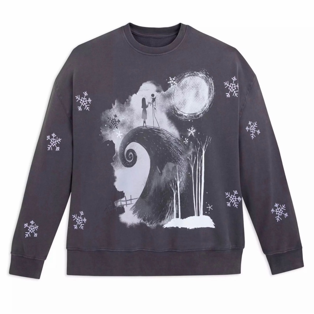 Disney The Nightmare Before Christmas Pullover Sweatshirt Gray & White